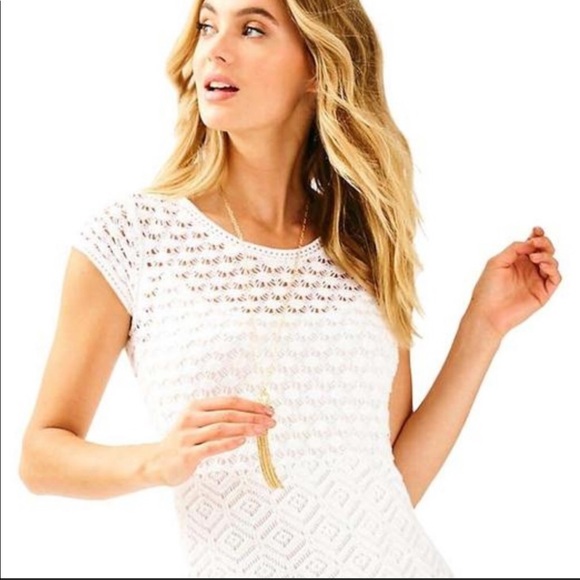 Lilly Pulitzer Paley Sweater Dress White Small